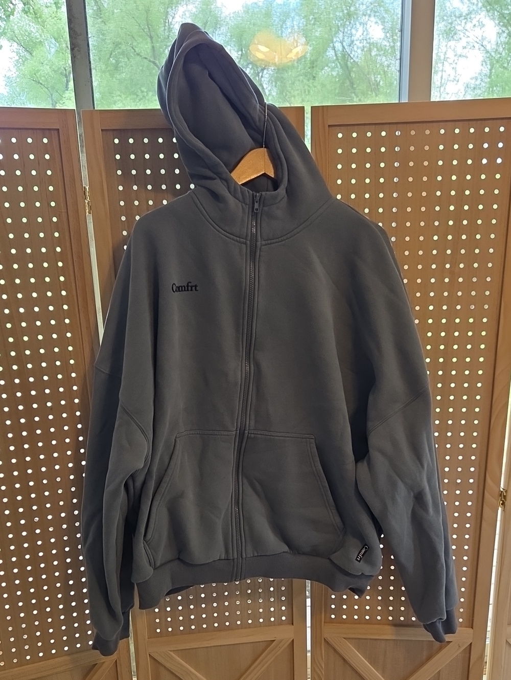 Comfrt Gray Blue Zip-Up Hoodie Jacket